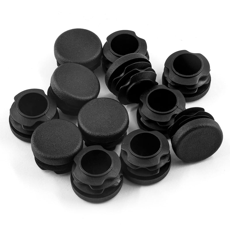[Australia - AusPower] - 24 Pcs 1-1/8" Round Plastic Plug, Black Round Plastic End Cap Furniture Finishing Plug for Pipe Post, Chairs and Furniture 24 1-1/8 Inch 