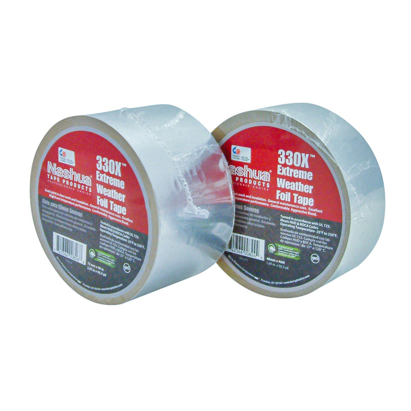 Nashua 330X Extreme Weather HVAC Foil, Metal, Aluminum Repair Tape, 3.5 mil Thick, 46m Length, 72 mm Width 2.83 in. X 50.3 yds