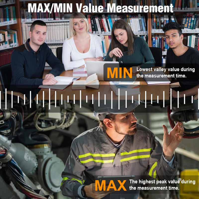 [Australia - AusPower] - Noise Decibel Meter, Gedaye Sound Level Meter, Range 35-135dBA, SPL Meter with A Weighted, Data Hold MAX/MIN Fast/Slow, for Classroom Workshop dB Reader Monitor Audio Measure Device Sound Detector Orange MT911 