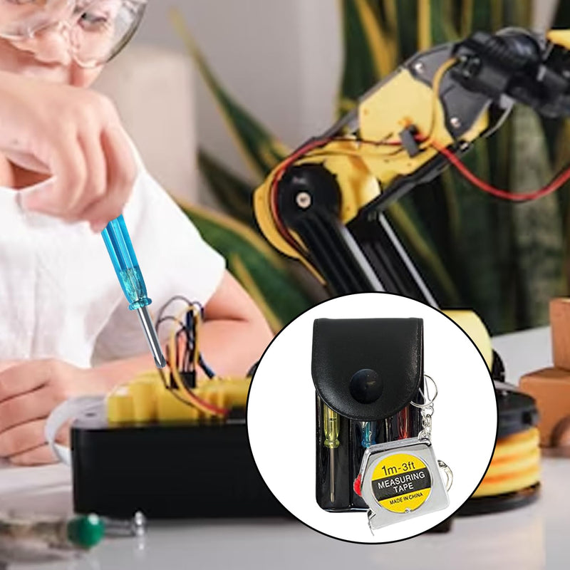 [Australia - AusPower] - Mini Screwdriver Keychain Tape Measure Keychains Set Retractable Keychain Tape Measure Mini Screwdrivers in Pouch Keychain for Birthday Party Favors and Daily Use, 1 m/ 3 ft (48 Pcs) 48 