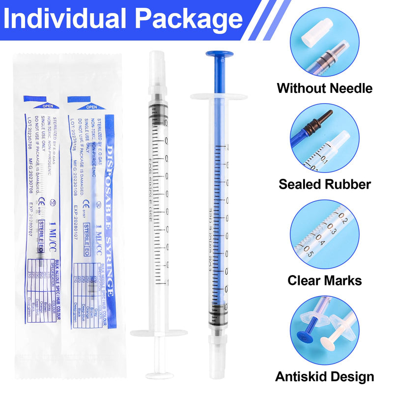 Colostrum Syringe 1 ml Colostrum Syringes Colostrum Collecting Set Sterile | Pack of 20 syringes, 1 ml, colostrum collector syringe with caps, plastic syringes for refilling and measuring liquids 1 ml-Blue+White