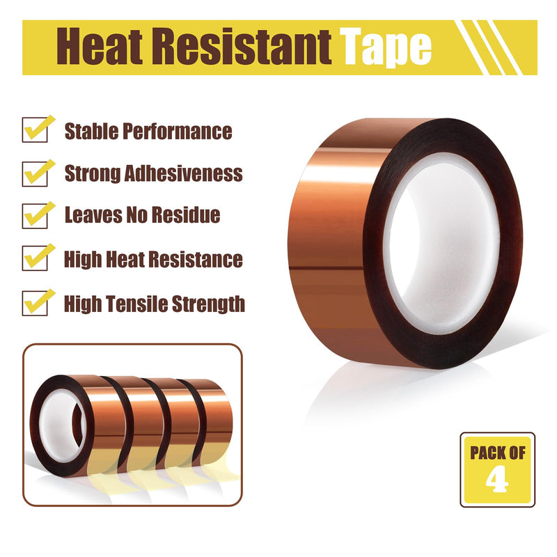 [Australia - AusPower] - 4 Rolls 20mm x16m(52FT) Heat Tape High Temperature Heat Resistant Tape Heat Transfer Tape for Heat Sublimation Press Vinyl,No Residue 
