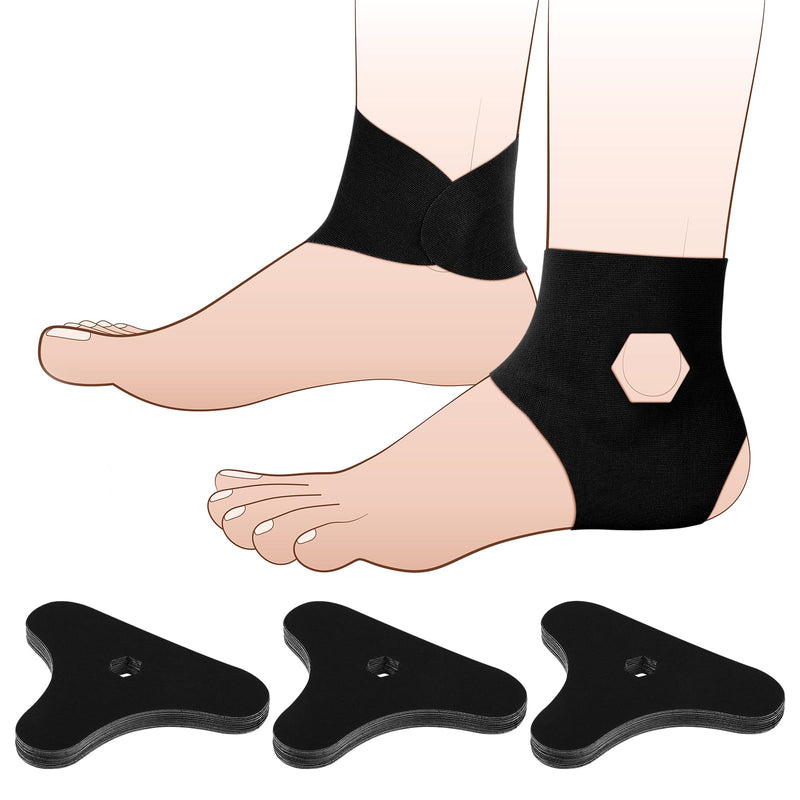 30 Pcs Precut Kinesiology Tape for Ankle Waterproof Breathable Cotton Ankle Tape Sprain Prevention Pain Relief Ready-to-Apply Professional Athletic Support for Daily Use (Black) Black