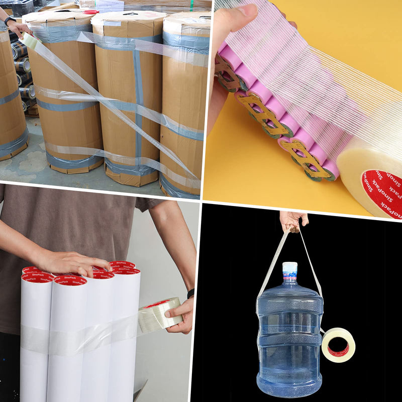 [Australia - AusPower] - Strapping Tape 3Pack 5.5Mil x 1in x 50yds Strapping Tape 1 inch Heavy Duty Strong Tape Fiberglass Reinforced Filament Tape 3 