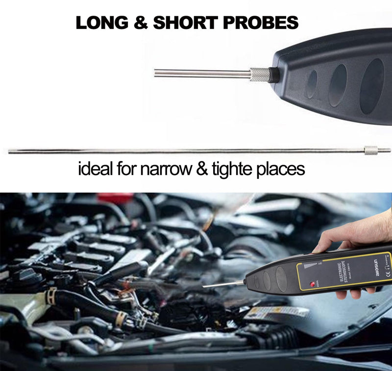 [Australia - AusPower] - Electronic Mechanic Stethoscope, Automotive Stethoscope, Car Chassis Ears Motor Cylinder Engine Stethoscope, Mechanics Diagnostic Tool Kit EM410 with Short/Long Probes & Headset 