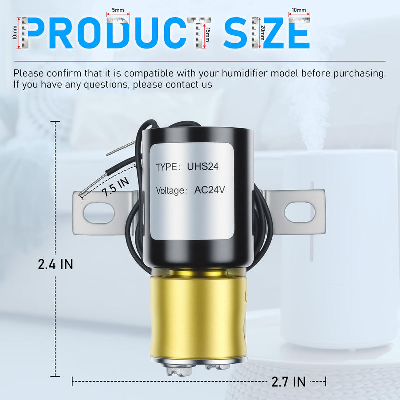 Universal Humidifier Solenoid Valve UHS24 24Vol-Compatible with Aprilaire 4040 General 990-53 and HE280 32001639-002 U147112 by TOMOON