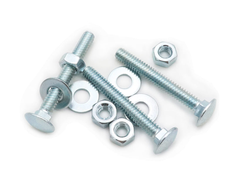 [Australia - AusPower] - LBY 10 Sets 1/4-20 x 2" Carriage Bolts Screws Round Head Square Neck and Hex Nuts & Flat Washers, Carbon Steel (Zinc Plated), Silvery 1/4-20 x 2" 