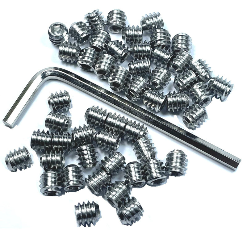 [Australia - AusPower] - 60pcs Set Screws 1/4-28 x 1/4" inch 304 Stainless Steel Allen Head Hex Hexagon Socket Set Screws with 1/8" Allen Wrench,Set Grub Screws Hex Allen Head Socket Set Screws.(1/4" Length) 1/4-28 x 1/4 Inch-60pcs 