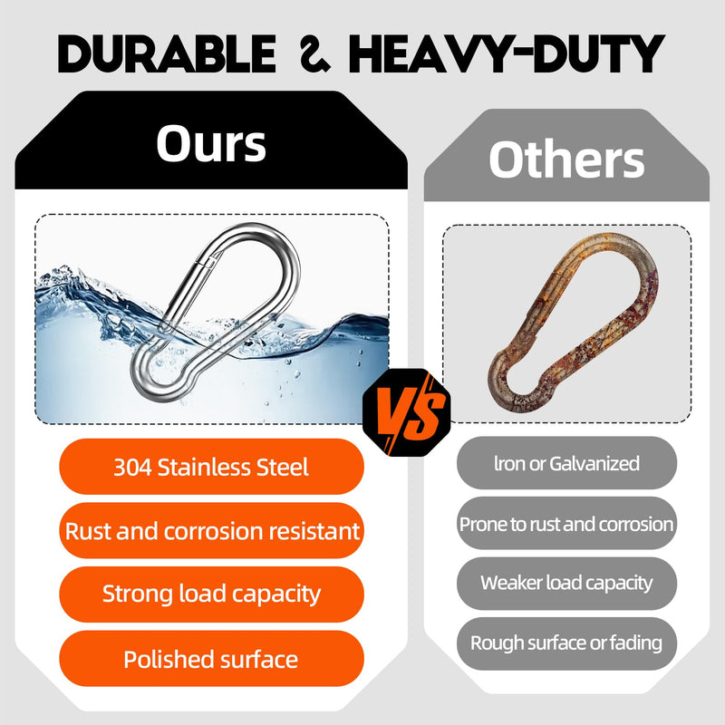 [Australia - AusPower] - 30 Pcs Carabiner Clip, Stainless Steel Carabiner Clip, 1.57 Inch Small Carabiner Clips, Mini Carabiner Heavy Duty, Snap Hooks for Hanging, Chains, Camping, Hiking, Fishing 