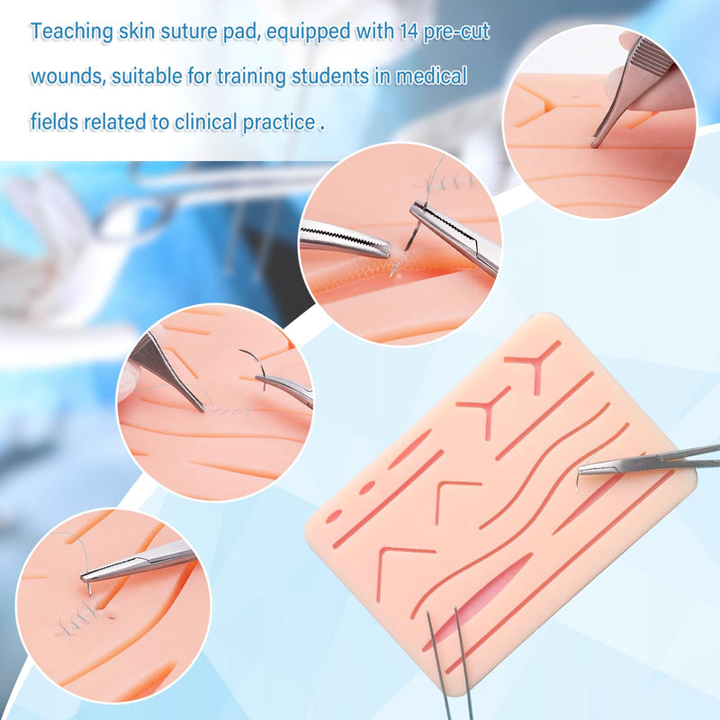[Australia - AusPower] - Suture Practice Kit for Medical Students, Silicone Pad Surgery Wounds Closure Suturing, Supplies for Vet Nursing Students Surgical Stitches Kits Only for Training. 5 packs of sutures 