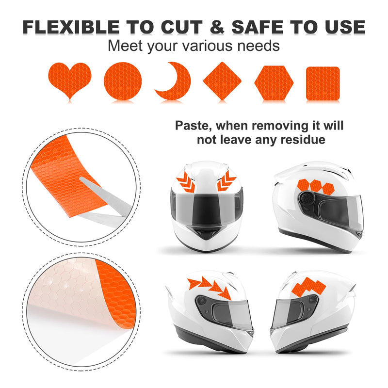 MECCANIXITY Reflective Tape, 0.4 Inch x 26 ft Self-Adhesive Trailer Reflector Tape Waterproof Warning Safety Sticker High Visibility Night Reflectors, Orange