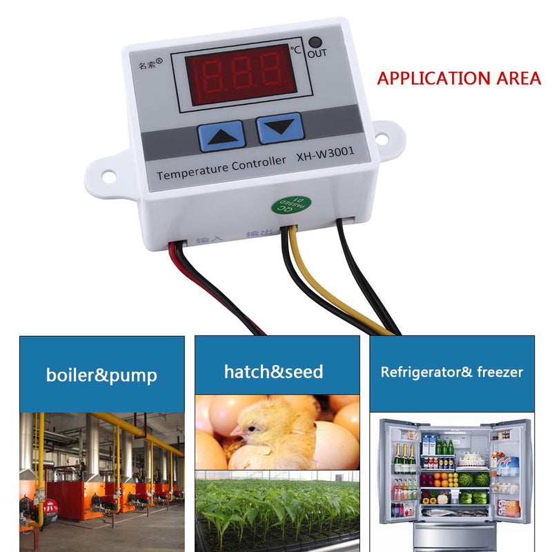[Australia - AusPower] - Digital Temperature Controller, High Power 120W DC12V Temperature Control Switch, 10A Thermostat Controller with Probe, -50 to 110°C, for RV, Car, Industrial, Lab, and Home Use 