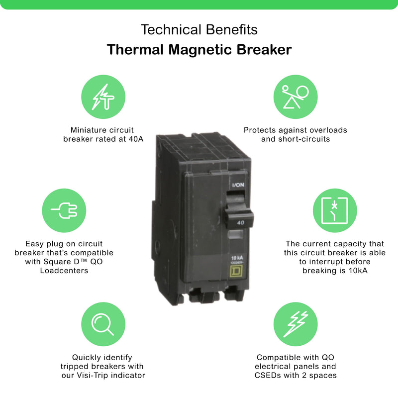 [Australia - AusPower] - Square D by Schneider Electric Square D - QO240CP QO 40 Amp Two-Pole Circuit Breaker 