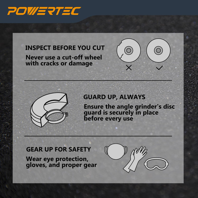 [Australia - AusPower] - POWERTEC 4" Cut Off Wheels 25 Pack, 1/16" Thick with 5/8" Arbor, Metal & Stainless Steel Cutting Wheel for Angle Grinder, Iridium-Coated Aluminum Oxide 60 Grit (14018) 4" Cut Off Wheels 1/16" Thick, 5/8" Arbor 