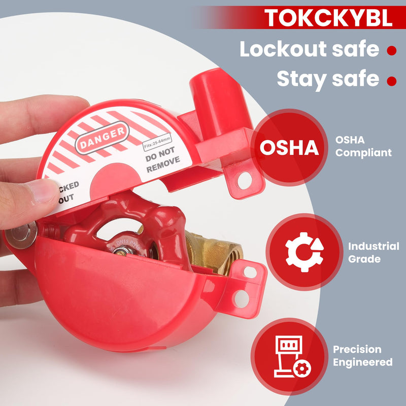 TOKCKYL Self-Locking Gate Valve Lockout Device, Hose Bib Lock for Water Spigot/Outdoor Water Faucet/Propane Tank, Suited for 1 to 2-1/2 in Dia Valve Handles, OSHA Compliant(2 Pack) New 2 Pack