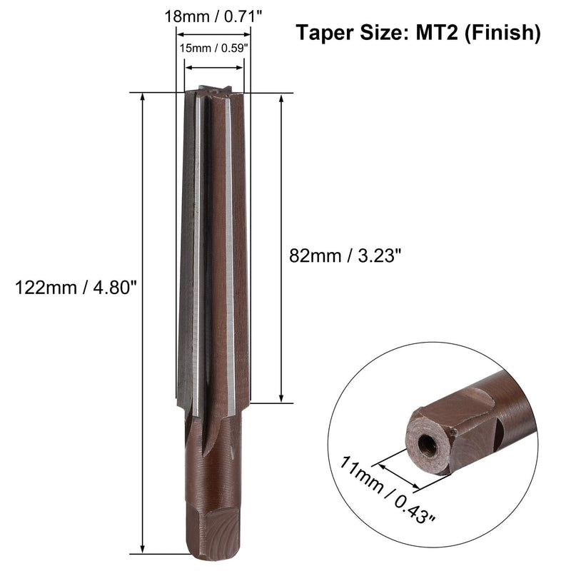 [Australia - AusPower] - uxcell MT2 Morse Taper Reamer H8 Accuracy Alloy Tool Steel 6 Flutes Straight Shank Finish Hand Reamer Cutter Milling Tool Conical reamer for Bore Machining 