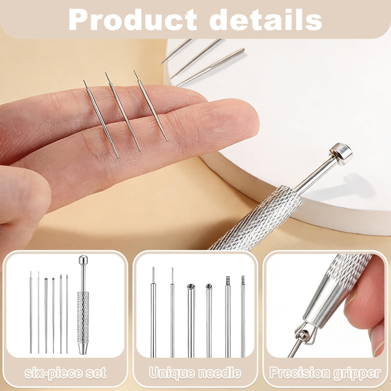Piercing Tool Set 7 Pieces 16G 18G Stainless Steel | Piercing pliers with precision handle and ball opener for safe and hygienic change at home