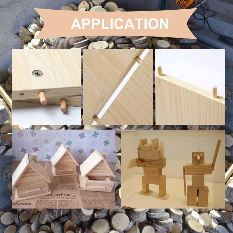 [Australia - AusPower] - smseace 230Pcs Wooden Dowel Pins 1/4" 5/16" 3/8", Fluted Wood Dowels Rods for Crafts, Furniture, DIY Manual 
