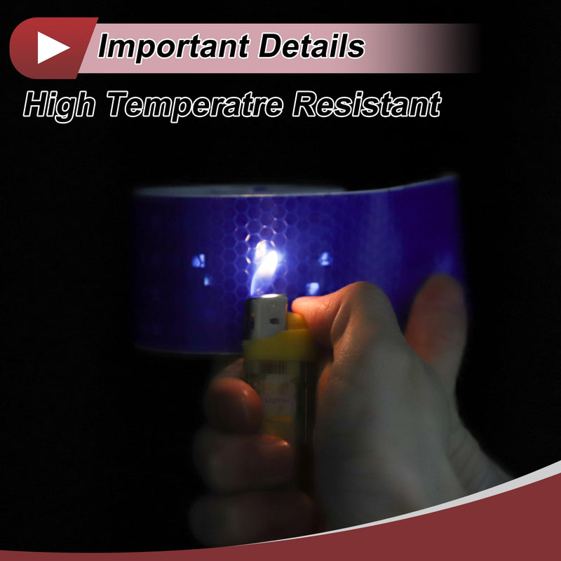 1 Pcs Safety Warning Reflective Tape Increased Visibility Reflective Strips 9.84ft x 1.97" Blue PVC