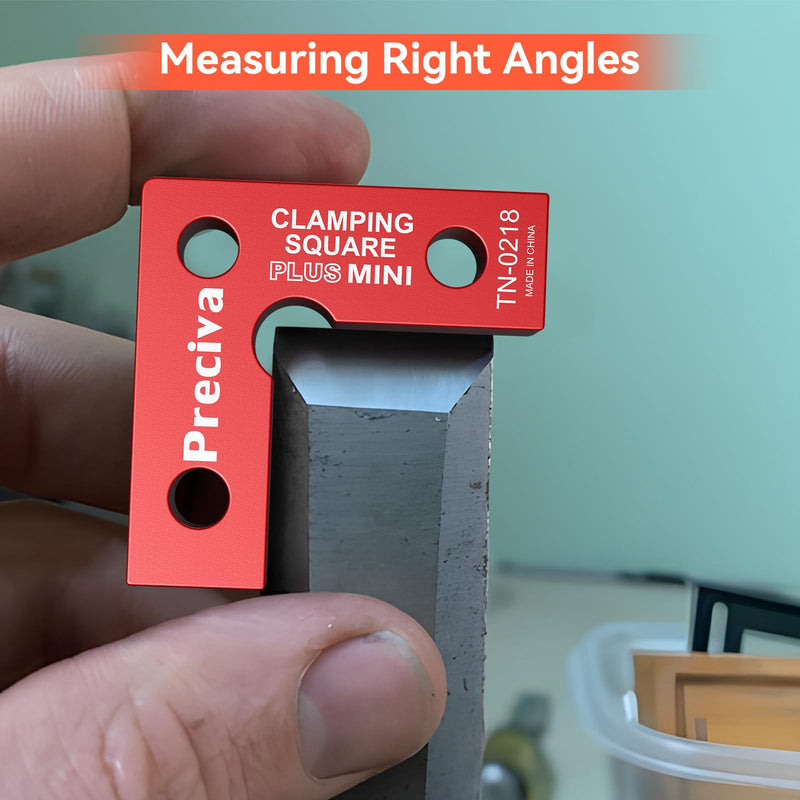 [Australia - AusPower] - Preciva 90 Degree Mini Positioning Squares 2 Sets (2.32''x 2.32''), Aluminum Alloy Right Angle Clamps Fixing Clamp, Carpenter Corner Clamping Square Tool for Picture Frame Box Cabinets Drawers (Red) Red 