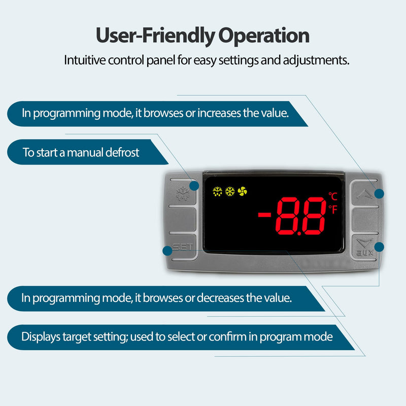 [Australia - AusPower] - for Dixell XR02CX-4N1F1 Temperature Controller Digital Thermostat Controller with Temperature Sensing Probe 120V 50-60Hz for Refrigerators, Freezers, Heating Appliances 