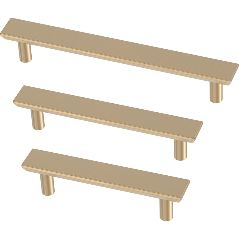Franklin Brass (5-Pack) – Champagne Bronze Cabinet Handles, 5-1/16 Inch Hole Center, Modern Pulls for Drawers, Kitchen Cabinet Door, Dressers | Simple Chamfered 5-1/16" (128mm)