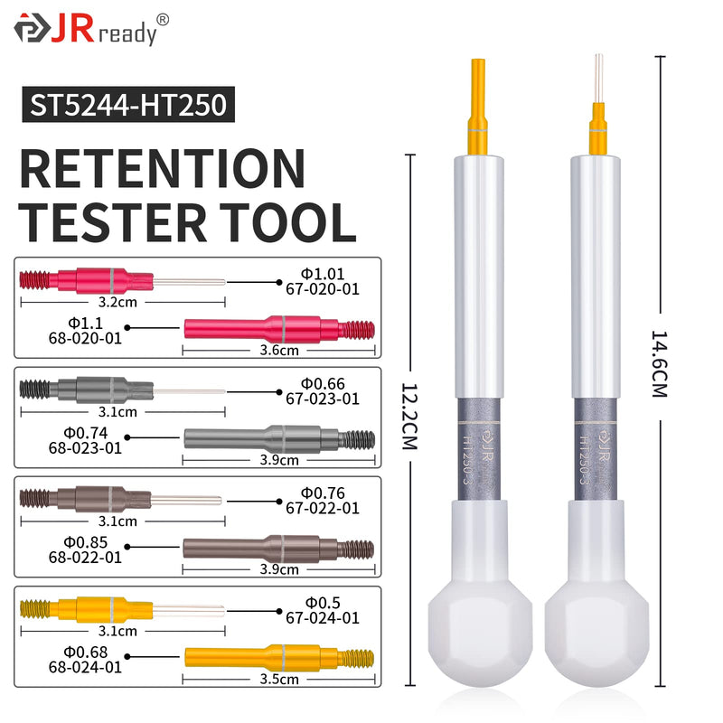 [Australia - AusPower] - JRready ST5244-HT250 Retention Dynamometer Kit, HT250-3 Electrical Tension Tester Tool with Socket & Pin Tester Tips Provides The Correct Positioning for 20# 22# Contacts 