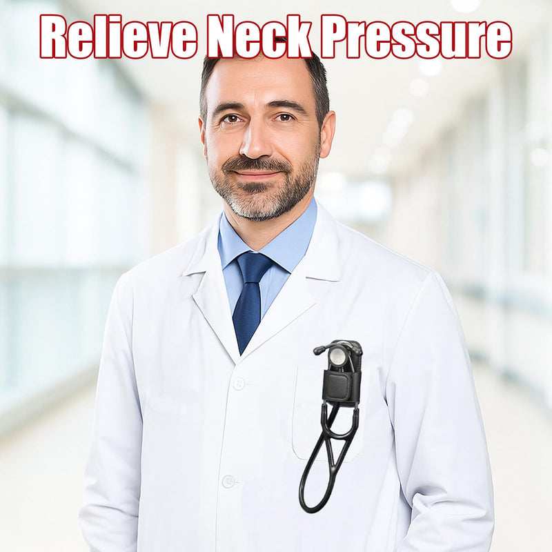 [Australia - AusPower] - 1PC PU Leather Stethoscope Holster, Stethoscope Holder – Stethoscope Accessories with Belt Clip, Durable Case for Doctors, Nurses, Med Students, Secure Fit, Ideal for Hospital, Clinic, Home Visits 