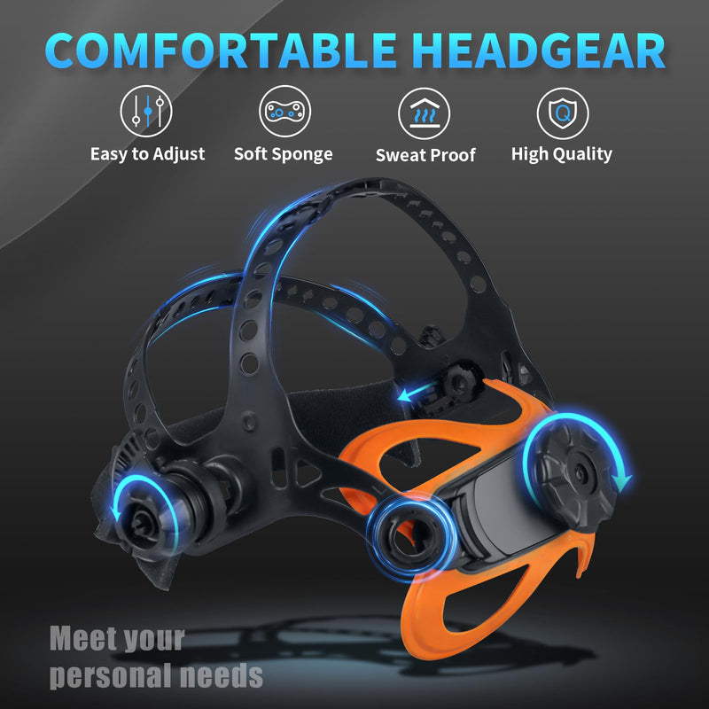AZZUNO Welding Helmet Auto Darkening, True Color Large Viewing 3.94"×3.82", Solar Powered Welding Hood Mask with Wide Shade 4/5-9/9-13 for TIG/MIG/Stick Weld/Cut/Grind AZNH-1097 3.94"×3.82"