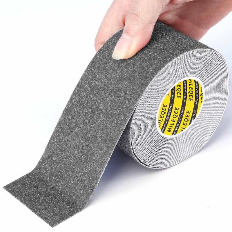 Anti Slip Tape, 2in x 16.4ft Non Skid Frosted Tape for Stairs,Hardwood Floor,Indoor and Outdoor Stair Steps Treads, Non Slip Traction Strip, Safety Walk Waterproof, Prevent Slipping,Grey 2inch x 16.4FT Gray