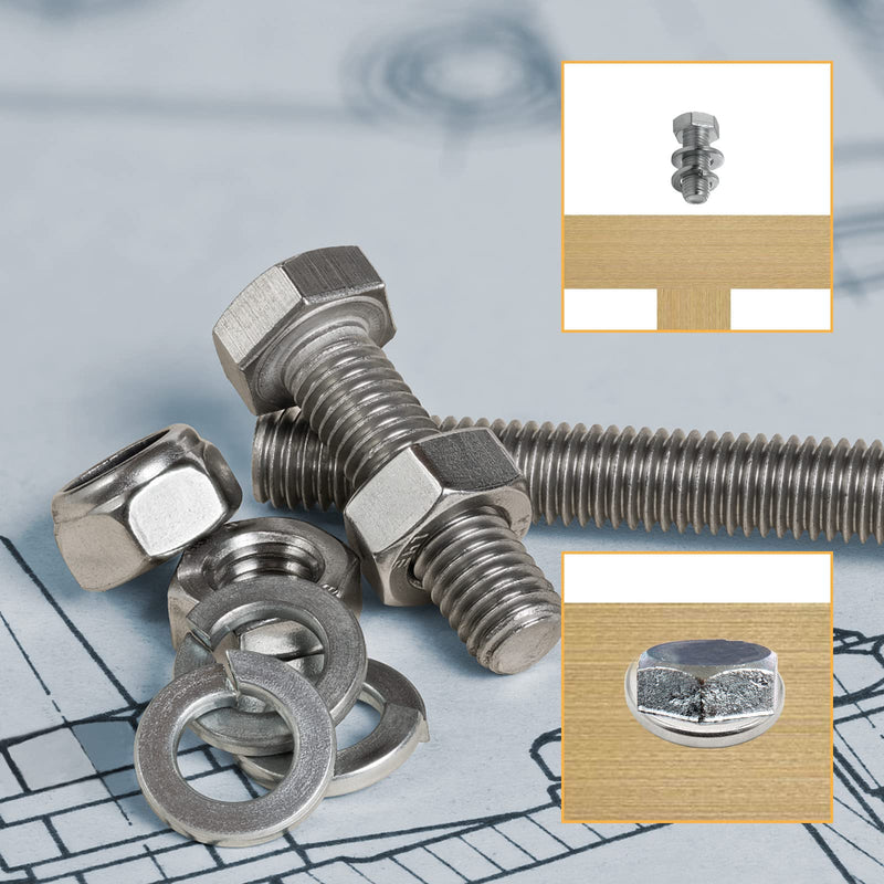[Australia - AusPower] - 100 PCS Split Lock Washers 1/2 Inch Spring Washer 304 Stainless Steel Washer 