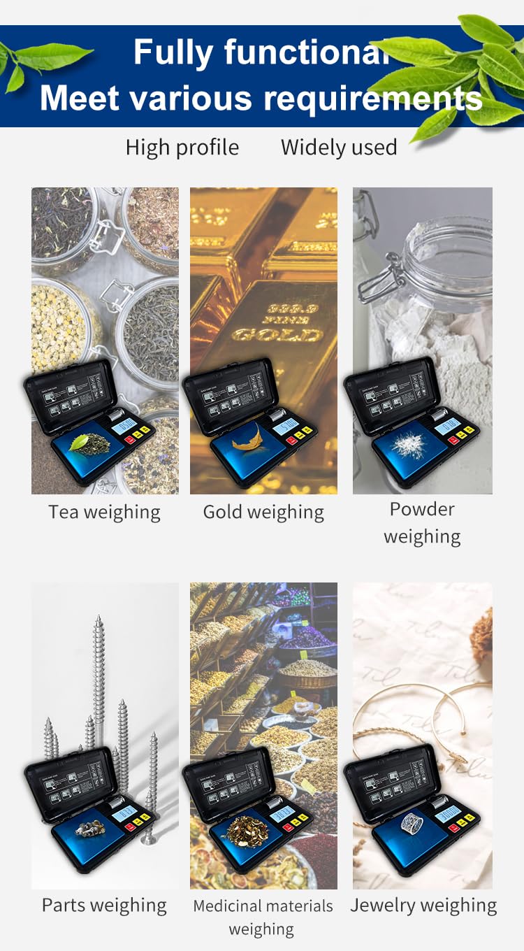 [Australia - AusPower] - High Precision Jewelry Scale with 50g Weights, Pocket Scale, 500 * 0.01g, for Gold, Jewelry, Coins, Herbs, Foods（500 * 0.01） 500*0.01 