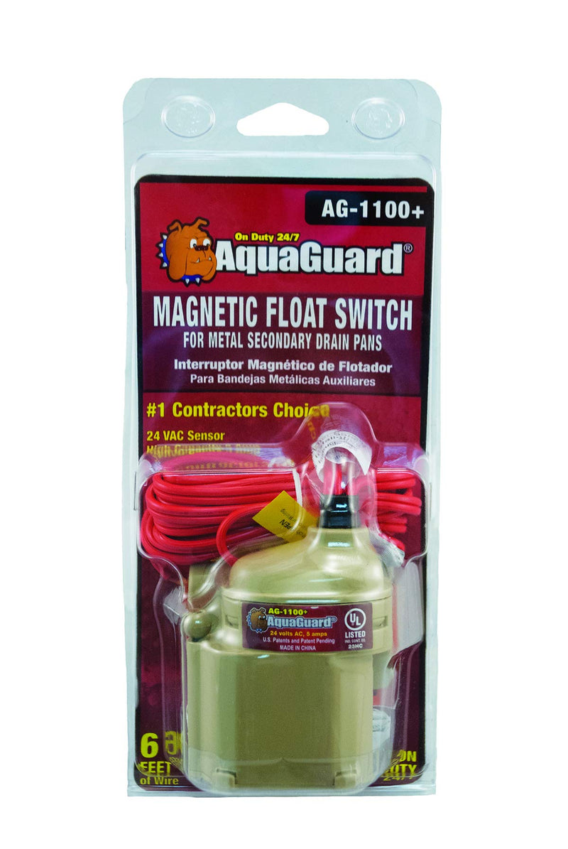 [Australia - AusPower] - RectorSeal AquaGuard 96100 1100+ Magnetic Float Switch System for Metal Secondary Drain Pans with Protective Cover, Easy Drill Free Installation, UL 508 Approved, HVAC 