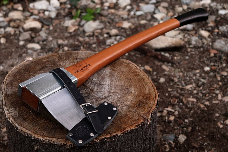 Helko Werk Leather Axe Sheath (Large) - Genuine Leather Sheath for Axes and Hatchets Leather and Hatchet Cover and Axe Cover (Large Black) S126BK Large