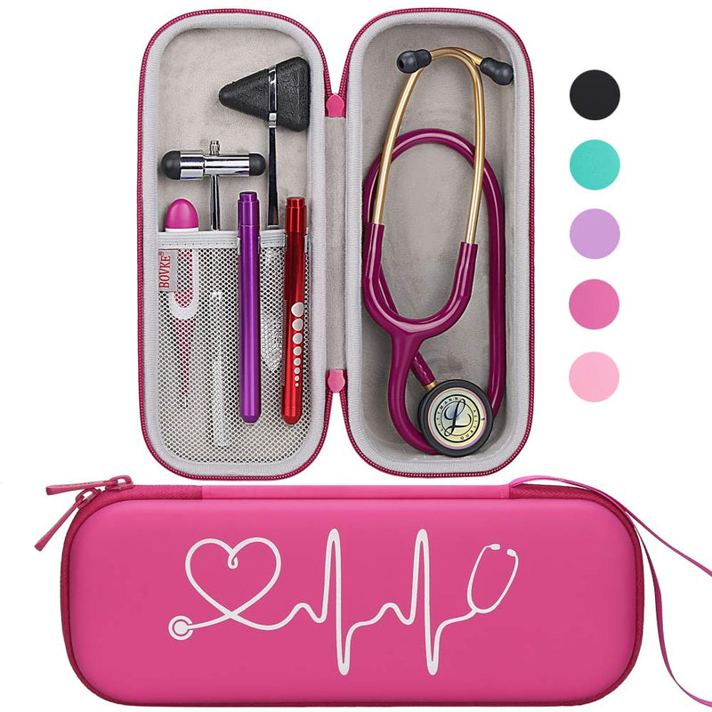 [Australia - AusPower] - BOVKE Raspberry Stethoscope Case with 12Pcs Nurse Supplies Kit 