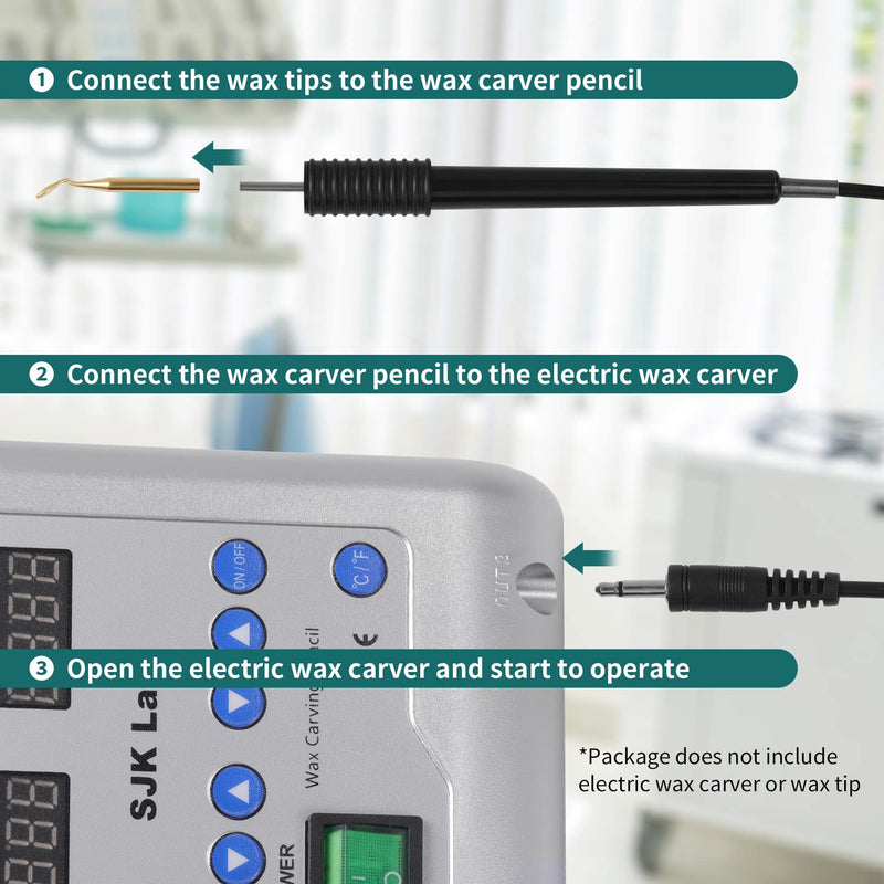[Australia - AusPower] - Annhua Dental Electric Wax Pens 2 PCS, Dentist Waxing Carving Pencils Replacement Handheld Instrument for Dental Lab Digital Electric Wax Hot 