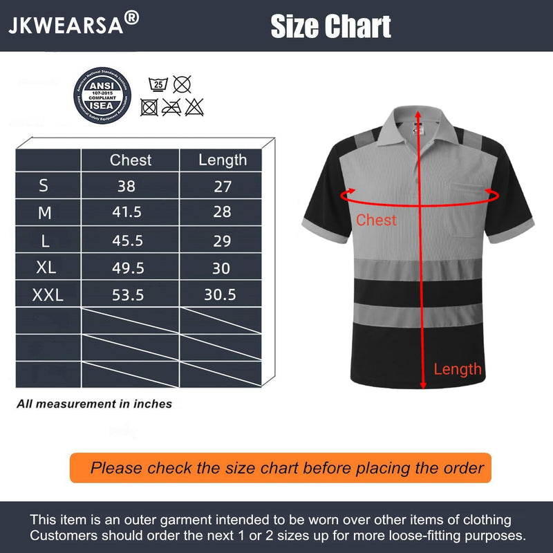 Safety Shirt for Men Hi Vis Reflective Shirt Workwear,Quick Drying Breathable Soft T Shirt Large Orange+black