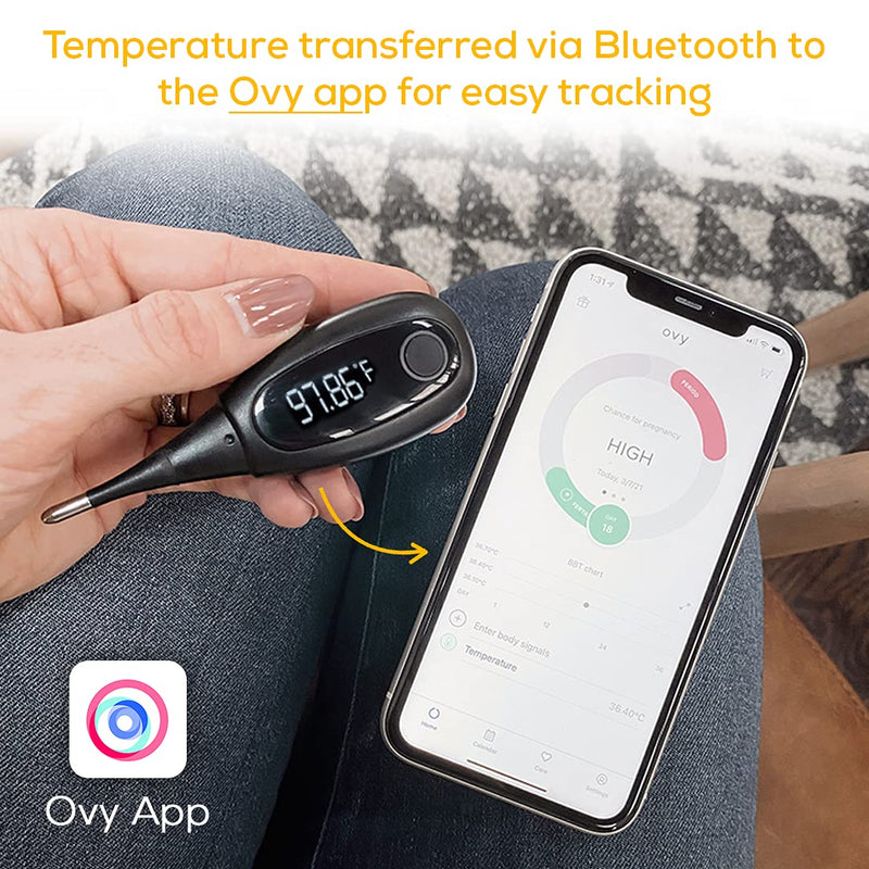 [Australia - AusPower] - Beurer Ovulation Tracking Basal Body Thermometer for Natural Family Planning, Basal Thermometer for Ovulation with App and Bluetooth, OT30 