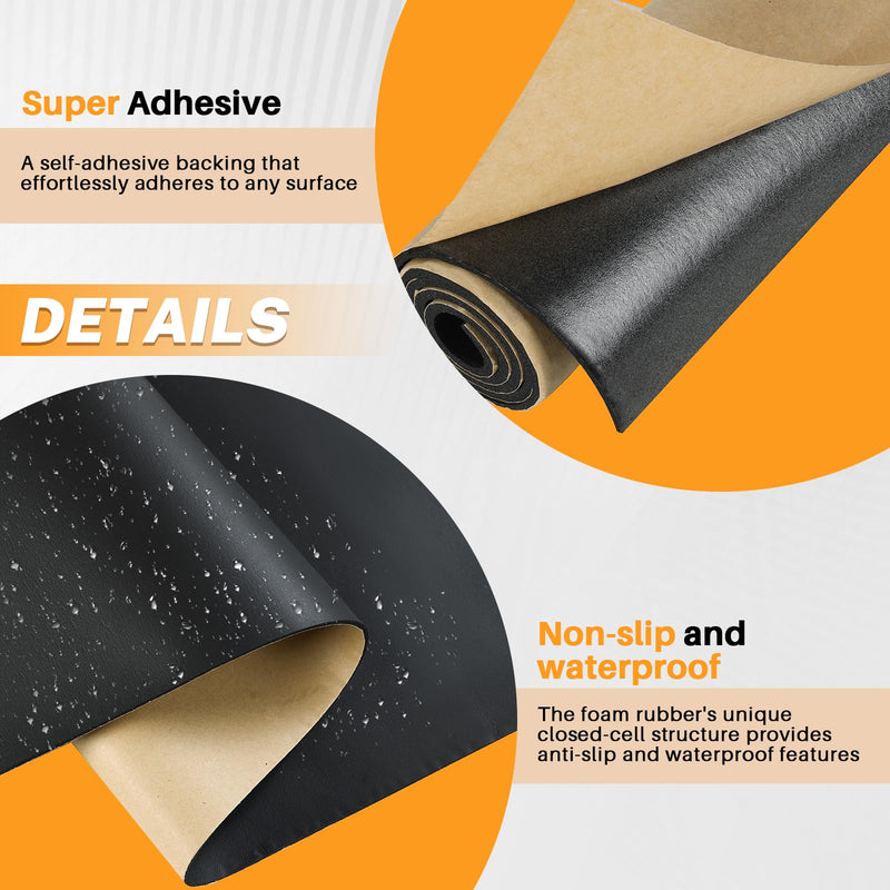 MAOPINER Sponge Neoprene with Adhesive Foam Rubber Sheet, 1/8” T x 12” W x 24” L, Closed Cell Foam Padding, Adhesive Neoprene Foam Sheets for DIY Projects and Crafts (1, 1/8” T x 12” W x 24” L) 1/8” Thick X 12” Wide X 24” Long