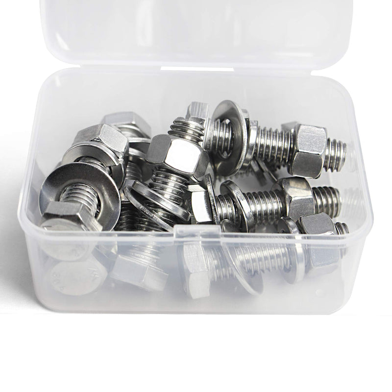[Australia - AusPower] - SUNXULIMI 5/16-18 x 3" Bolts and Nuts Hex Head Bolts Screws, Nuts, Flat Lock Washers Hexagonal Head Bolt Stainless Bolts Machine Fully Thread Bright Assortment Kit 10Sets [5/16-18 x 3" (10Sets)] 