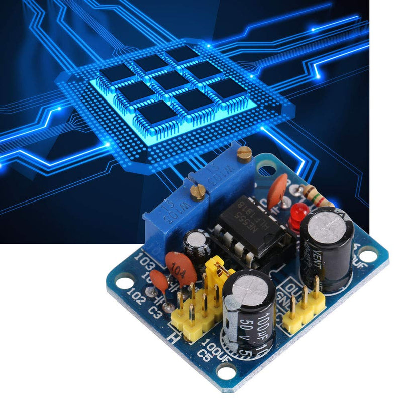 Hyuduo NE555 Pulse Rate Generator Module 5-15V DC Rectangular Signal Generator with LED Display Adjustable Duty Cycle 2.9 x 3.6 cm for Electronics Projects