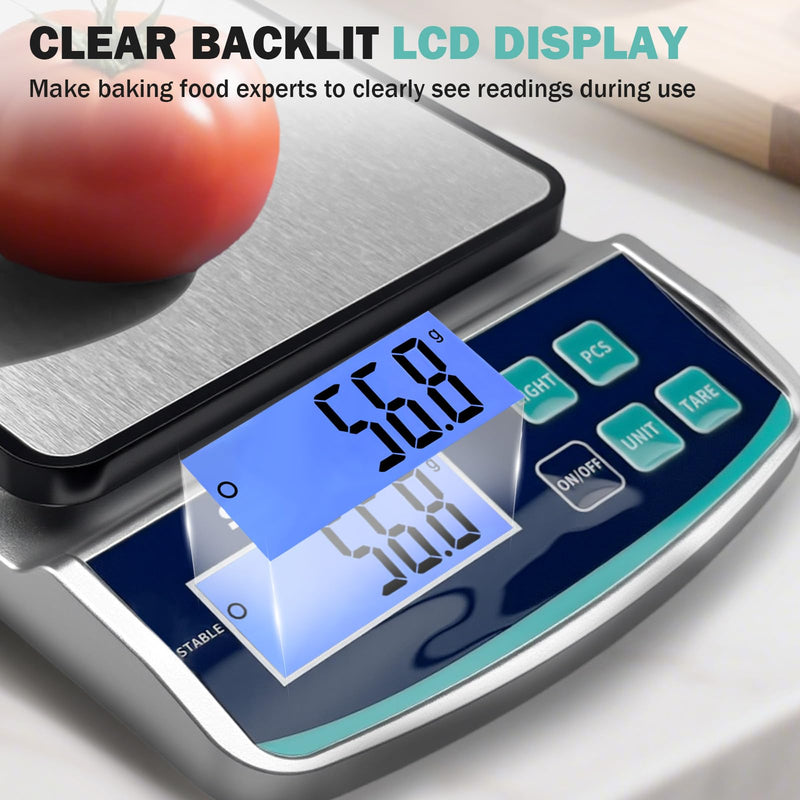 [Australia - AusPower] - Digital Lab Scale 5000g x 0.1g oz/lb/g/kg Precision Electronic Scientific Scale Analytical Balance for Laboratory Jewelry Kitchen Includes Rechargeable Battery 5kg 0.1g 