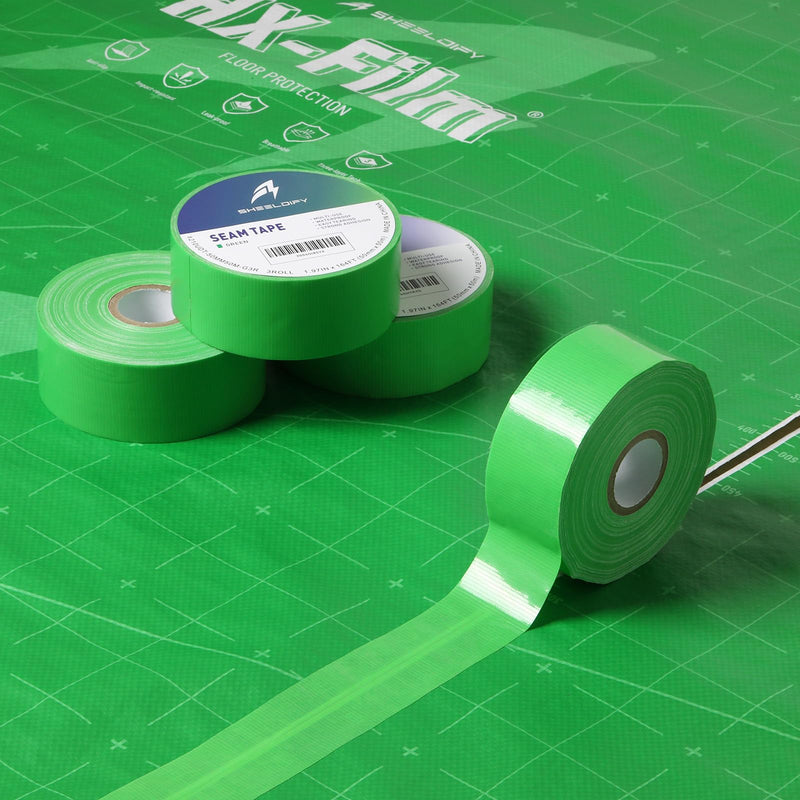 1.97" x 164‘ Seam Tape - Duct Tape Edge Tape Heavy Duty Multi-Purpose, Hand-Tearable, No Residue, Green, 1 Roll 1.97" x 164' 1Roll