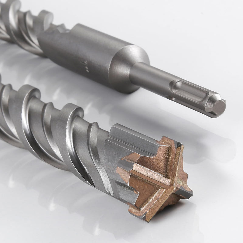 [Australia - AusPower] - Concrete Drill Bit 5pcs 3/8" X 6"-4" Cross-Type Double Thread Carbide Material Suitable for Concrete, Brick, Cement Walls, Stone, Hammer Drill Bits for Concrete 3/8 in 6" 