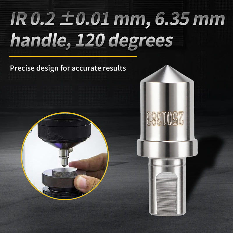 Indenter Hardness Tester, 120° Angle HRC 3 Hardness Test Tip with 6.35 mm Shank, Diamond Penetrator, Diamondd Rockwells Indenter, for Materials with High Hardness (HRC-3)