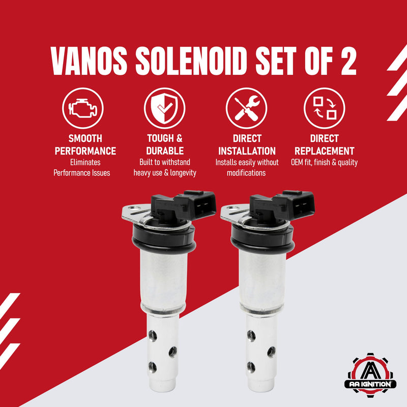 Engine Variable Timing Oil Control Valve Vanos Solenoid 2 Pcs - Compatible with BMW 128i, 135i, 325i, 328i, 330i, 335i, 335is, 525i, 528i, 530i, 535i, X3, X5-11367585425, 11367516293, 917-241