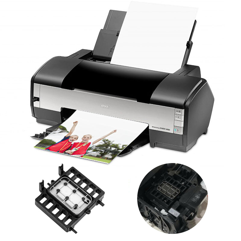 [Australia - AusPower] - L1800 DTF Printhead Cap Top, Waste Ink Pad Capping Station Compatible with Epson R1390 L1800 1390 1400 1430 1500W Original Printer UV, Sponge Pump Cleaning Unit Parking Lot Hat Stack Replacement Parts 