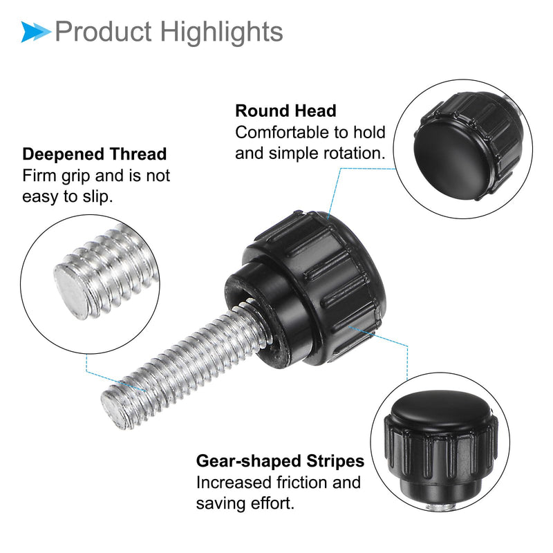 [Australia - AusPower] - Knurled Thumb Screws, M5 Thread 15mm Thread Length, Plastic Knobs Clamping Screws - (Applications: for Sawing Machines), 20-Pieces 
