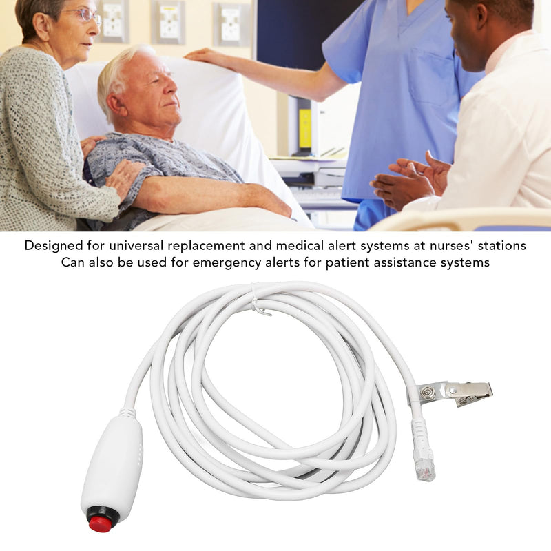 [Australia - AusPower] - Nurse Call Cord, Crystal Head 6P4C Replacement Push Cord Cable for Nurse Station 9.8ft 