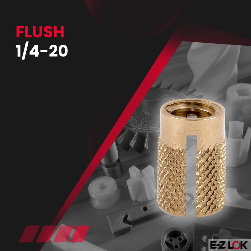 [Australia - AusPower] - E-Z LOK Threaded Insert for Plastic Flush Brass Thread Inserts 1/4-20 Pack of 25 